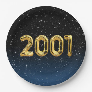Assiettes En Carton Ballons d'anniversaire 2001 En Stars Plaque en pap