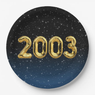 Assiettes En Carton Ballons d'anniversaire 2003 En Stars Plaque de pap