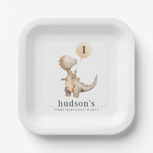 Assiettes En Carton Ballons de dinosaure