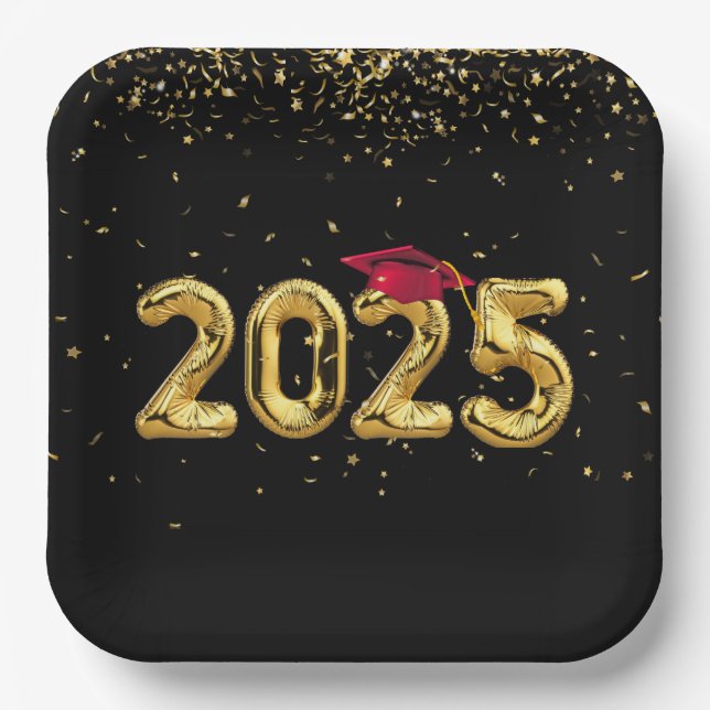 Assiettes En Carton Ballons d'or 2025 et Casquette rouge (Recto)