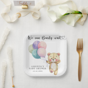 Assiettes En Carton Ballons d'ours en peluche - on peut attendre