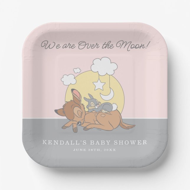 Assiettes En Carton Bambi | Au-dessus du Baby shower des filles de la  (Recto)