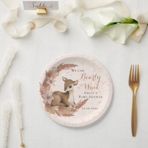 Assiettes En Carton Bambi avec Fleurs Étoiles Baby shower Cloud