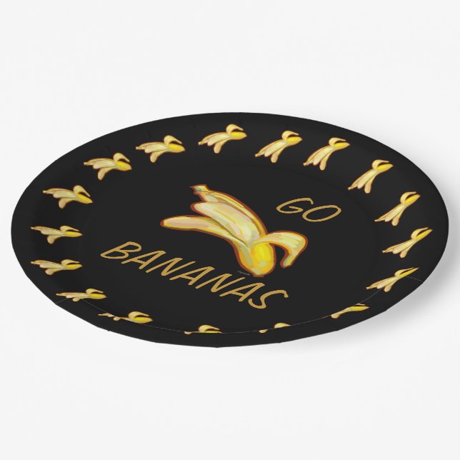 Assiettes En Carton Banane Bananes Fruit Personnaliser Alimentation Pa (Angle)