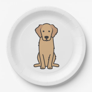 Assiettes En Carton Bande dessinée de chien de golden retriever