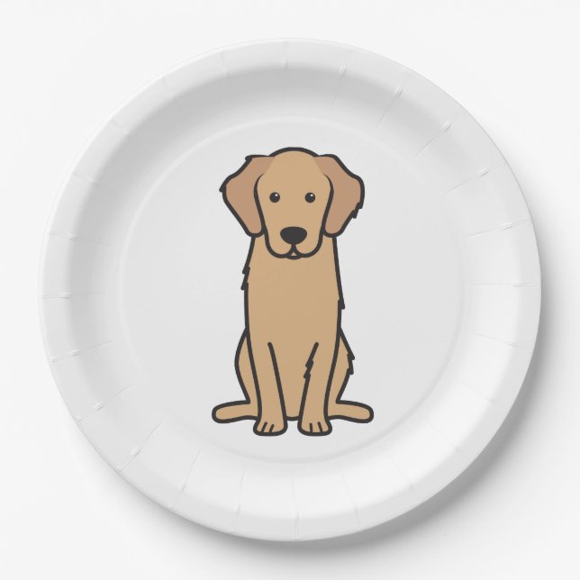 Assiettes En Carton Bande dessinée de chien de golden retriever (Devant)