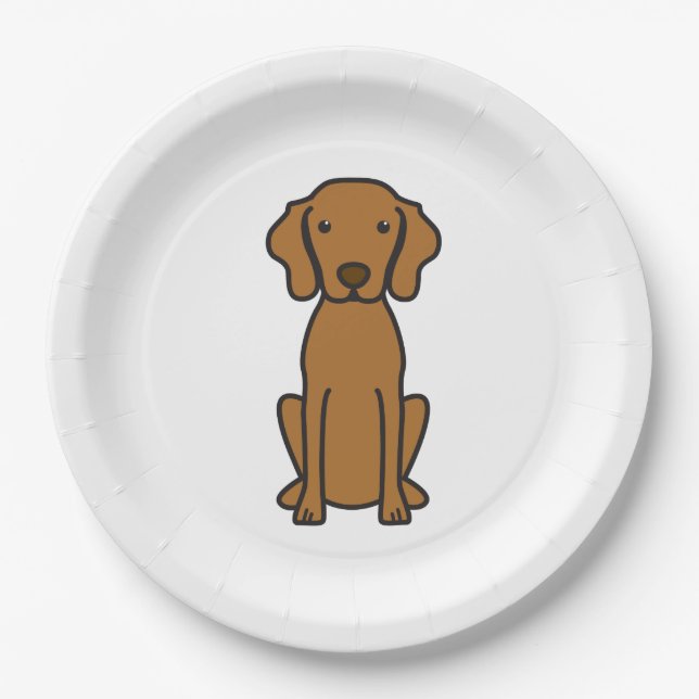 Assiettes En Carton Bande dessinée de chien de Vizsla (Devant)