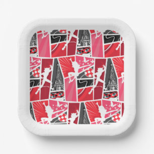 Assiettes En Carton Bande dessinée Miraculaire Ladybug Paris Motif
