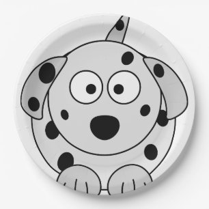 Assiettes En Carton bande dessinée ronde noire dalmatienne