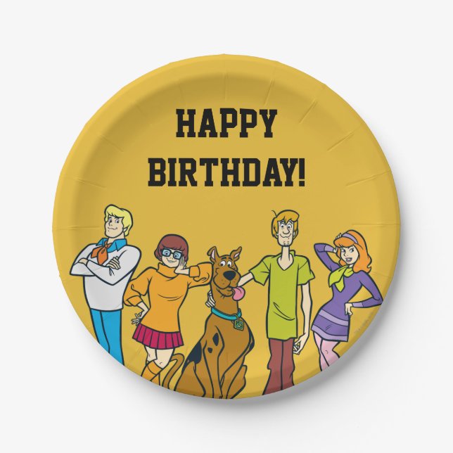 Assiettes En Carton Bande entière 14 Mystery Inc (Devant)