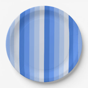 Assiettes En Carton Bandes d'ombre bleues