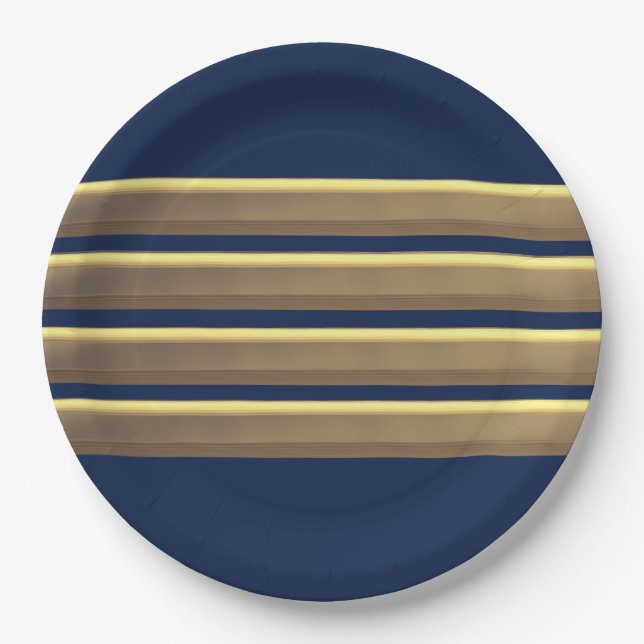 Assiettes En Carton Bandes d'or du capitaine (Devant)