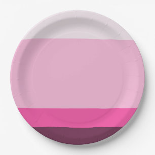 Assiettes En Carton Bandes mauve rose violet : Palette chaude