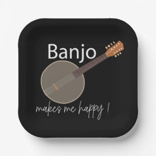Assiettes En Carton Banjo Me Rend Heureux Parti Musical