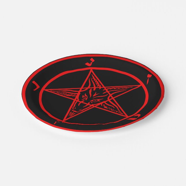 Assiettes En Carton Baphomet (Angle)