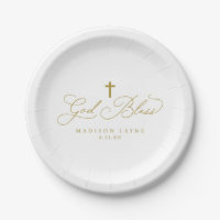 Baptême Première communion Gold Dieu béni Croix