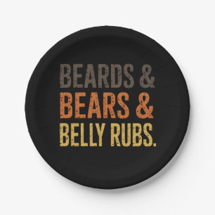 Assiettes En Carton Barbes Ours Caresses de Ventre LGBTQ Fierté Gay Al