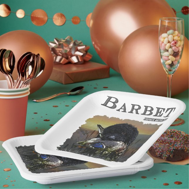 Assiettes En Carton Barbet, Chien d'eau français (Multi)