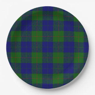 Assiettes En Carton Barclay tartan bleu vert plaid