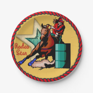 Assiettes En Carton Baril occidental de cow-girl de partie emballant