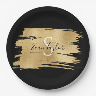 Assiettes En Carton Barre BM ou plaque en papier or Bat mitzvah Elegan