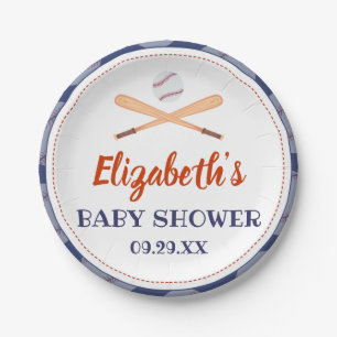 Assiettes En Carton Baseball Bat Ball Stamp C'Est Un Baby shower Garço
