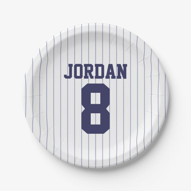Assiettes En Carton Baseball Jersey - Sports Thème Anniversaire (Devant)