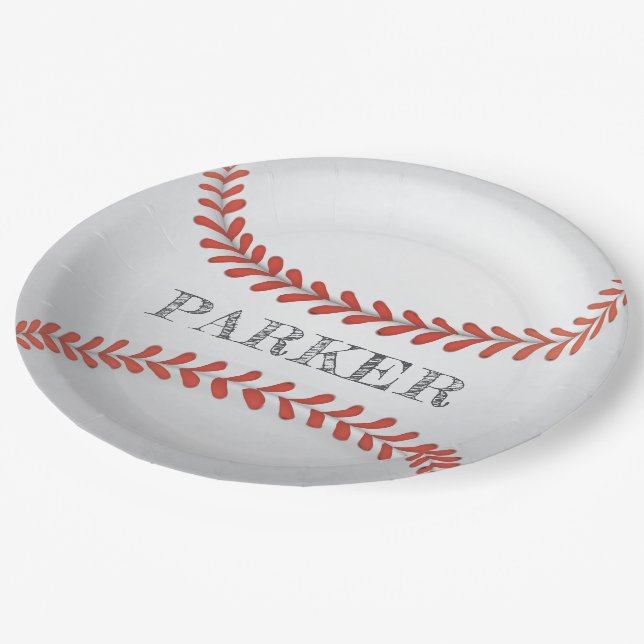 Assiettes En Carton Baseball personnalisé (Angle)