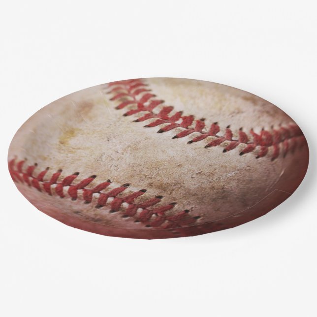 Assiettes En Carton Baseball vintage (Angle)