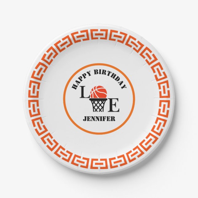 Assiettes En Carton Basketball Player Girl, Basketball Girl  Birthday (Devant)