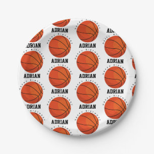 Assiettes En Carton Basketball Sports Anniversaire fête Nom personnali