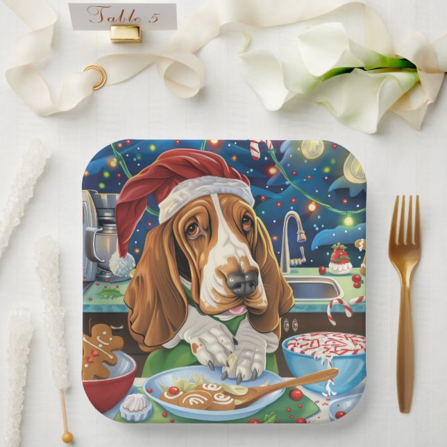 Assiettes En Carton Basset Hound Gîtes : Noël festif (Mariage)