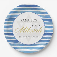 BAT MITZVAH DE BARRE BAR BLEUE INDIGO WATERCOLOR