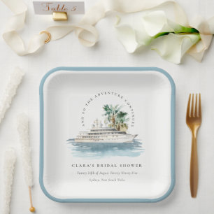 Assiettes En Carton Bateau de croisière Dusky Palm Seascape Fête des m