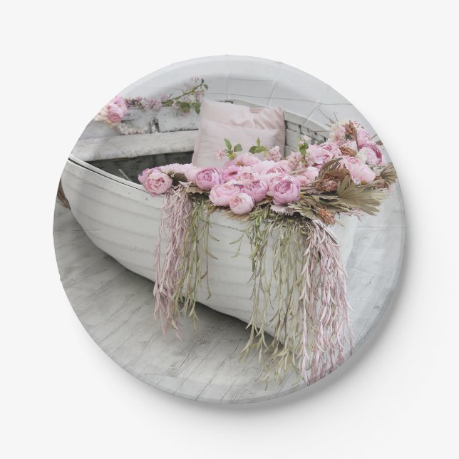 Assiettes En Carton Bateau de rangée (Devant)