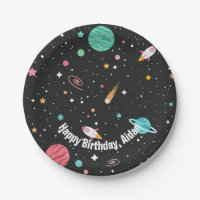 Bateaux à fusée et planètes d'anniversaire