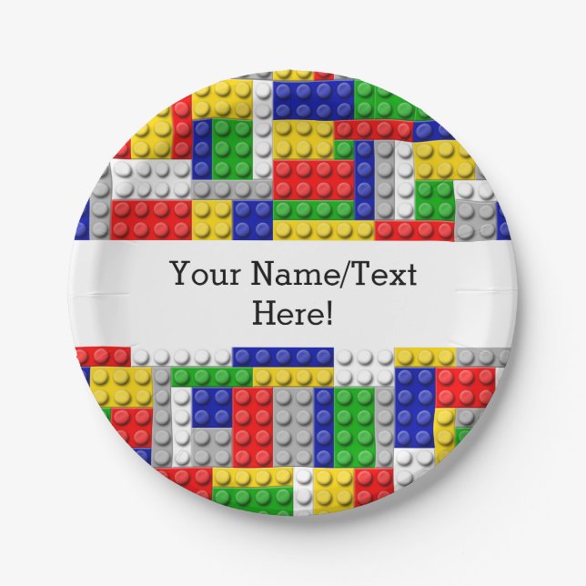 Assiettes En Carton Bâtiments Couleur primaire Anniversaire/Fête du ga (Devant)