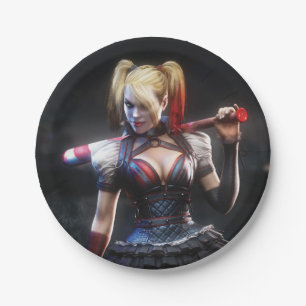 Assiettes En Carton Batman Arkham Knight Harley Quinn avec chauve-so