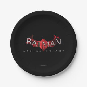 Assiettes En Carton Batman Arkham Knight Logo rouge