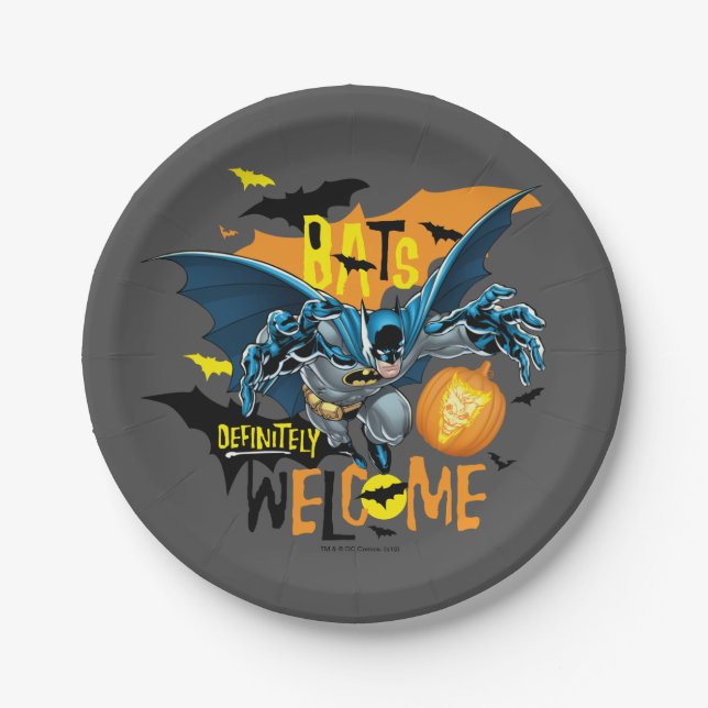 Assiettes En Carton Batman | Logo inspiré d'Halloween (Devant)