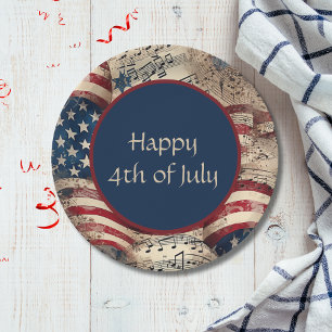 Assiettes En Carton BBQ Personnalisé 4 juillet parti patriotique