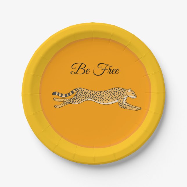 Assiettes En Carton Be Free Running Cheetah Paper Plates (Devant)