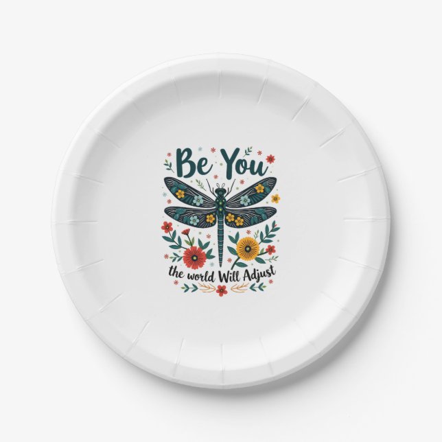 Assiettes En Carton Be You The World Will Adjust - Dragonfly (Devant)
