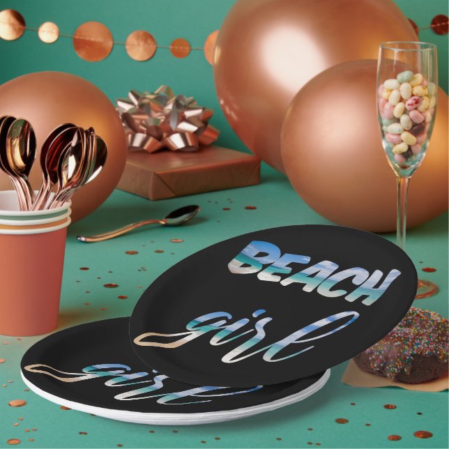 Assiettes En Carton Beach Girl (Multi)