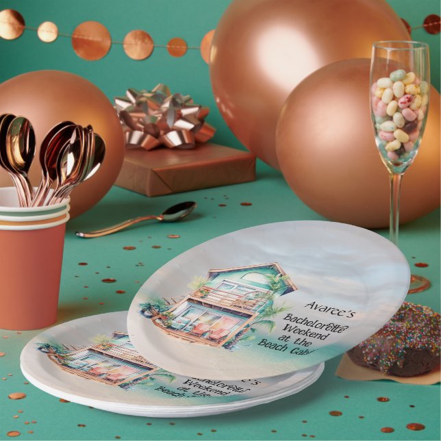 Assiettes En Carton Beach House Bachelorette Party (Multi)