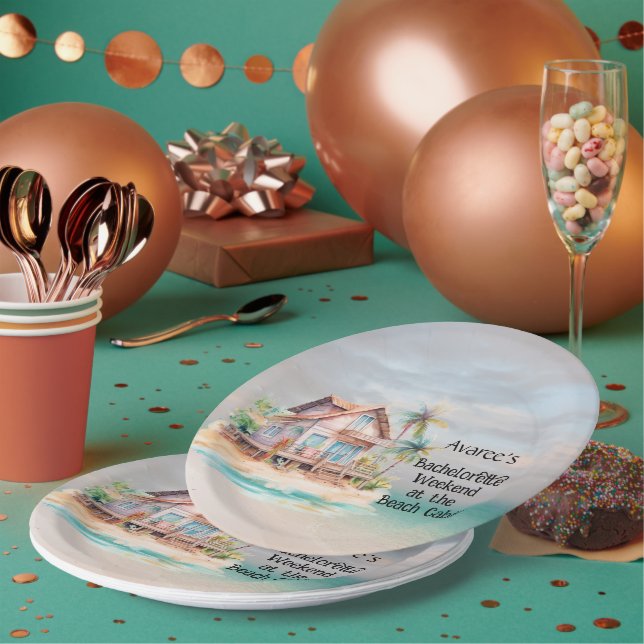 Assiettes En Carton Beach House Bachelorette Party (Multi)