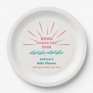 Assiettes En Carton Beach Sunshine Voici Le Baby shower Son