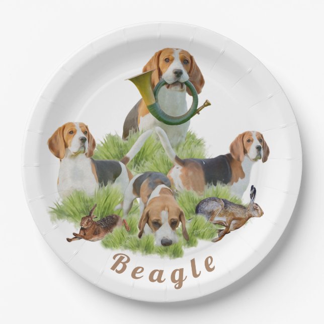 Assiettes En Carton Beagle (Devant)