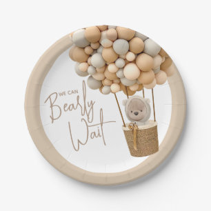 Assiettes En Carton Bear Balloons Moderne Baby shower neutre genre