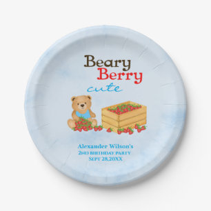 Assiettes En Carton Beary Berry Cute Strawberry Cub Garçon fête d'anni